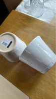 2 White Ceramic DÉCOR Pots - Textured Square Design