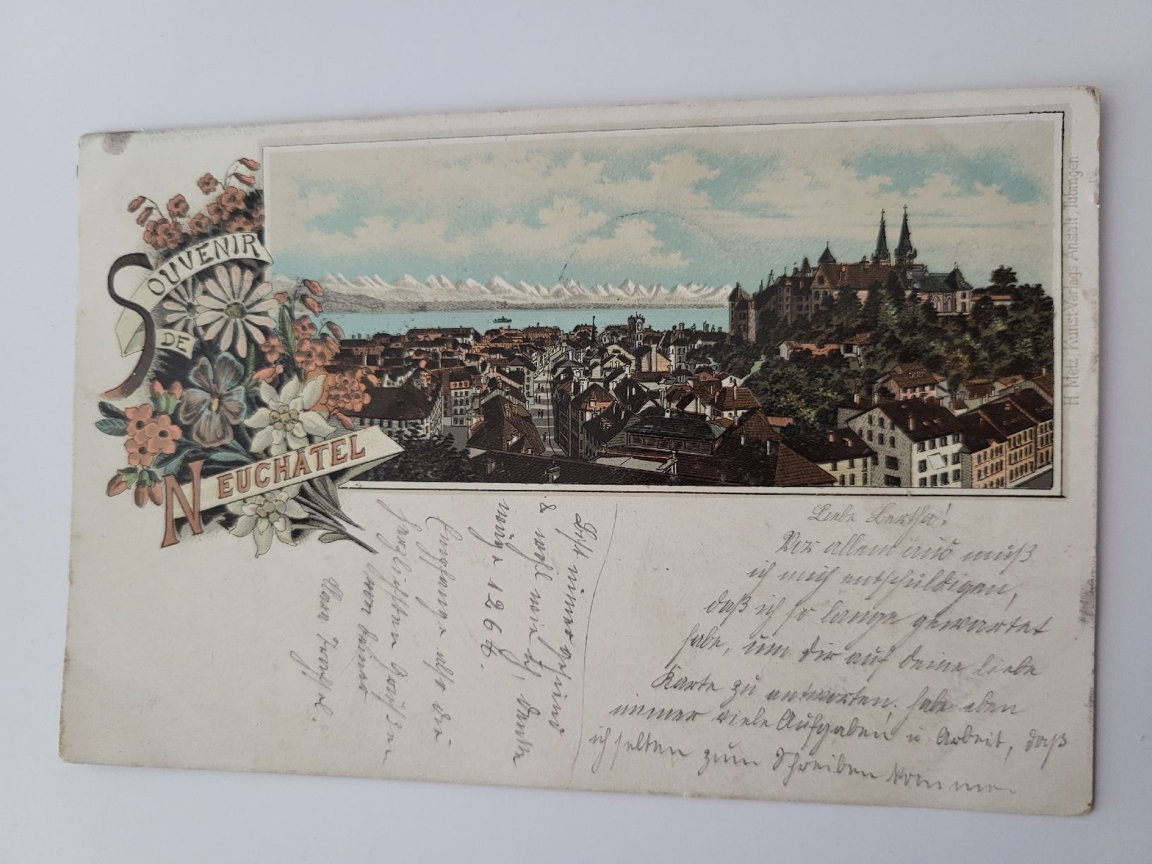 Cartoline postali: Ansichtskarte Litho Souvenir de Neuchâtel R28 – Usato da nunningen venduto da mic_88k2