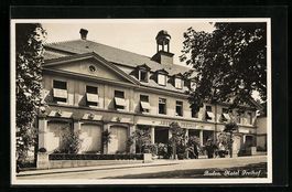 AK Baden, Hotel Freihof, 1933