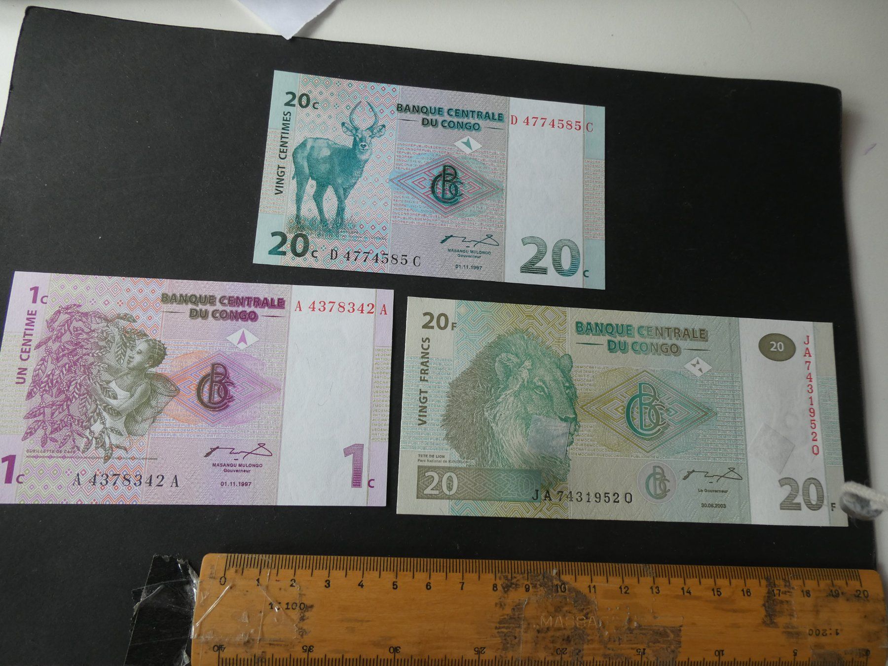 Banconote: Congo, 3 alte Geldscheine – Usato da Hinterforst venduto da Rohusri