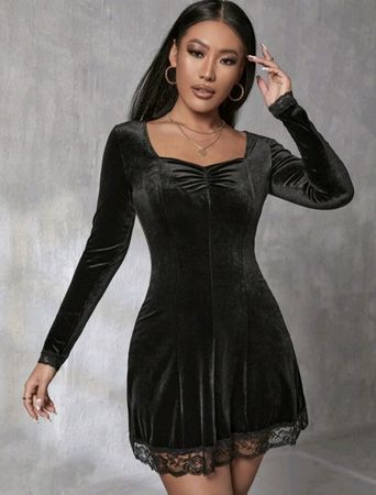 Gothic Samtkleid Gr S *neu*