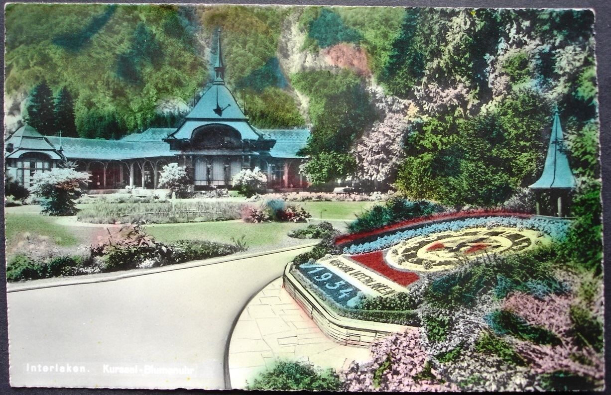 Cartes postales: INTERLAKEN Kursaal Blumenuhr – Neuf (Voir description) à Jona par philajona