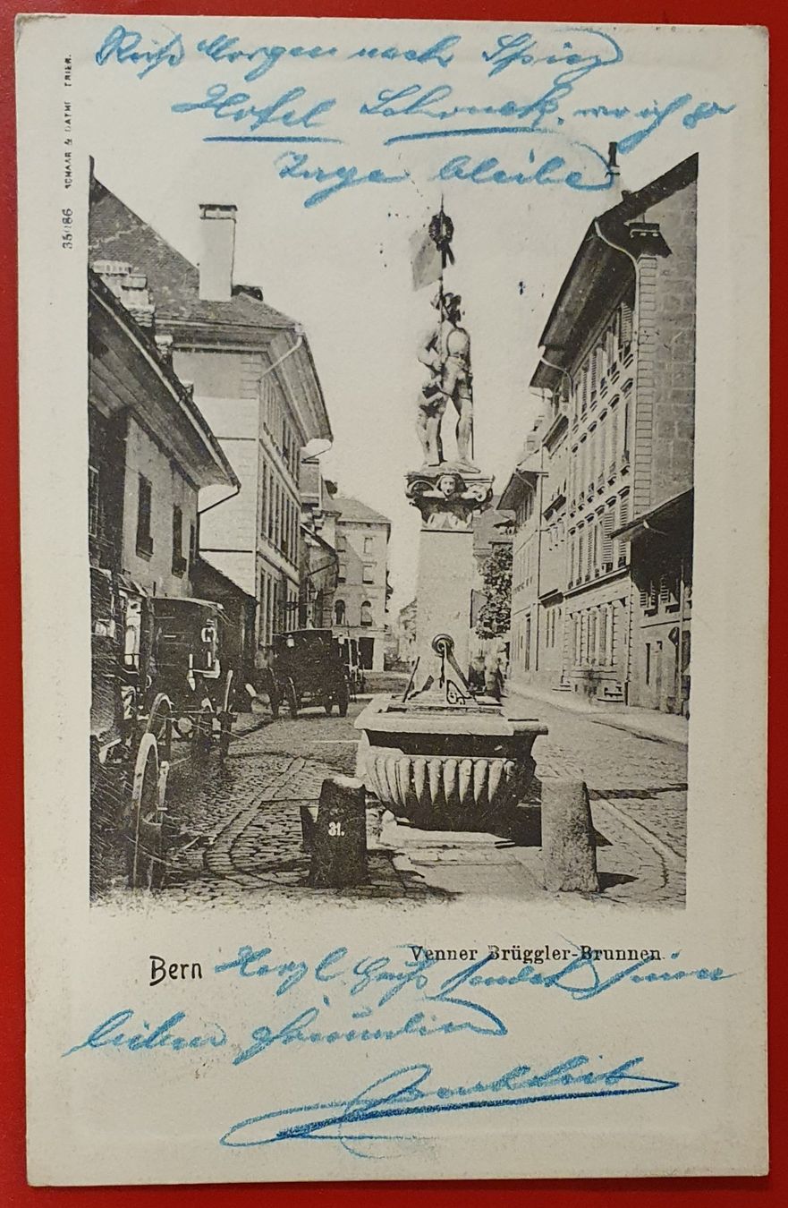 Cartoline postali: Bern 1901 - Venner Brüggler Brunnen – Usato da Kreuzlingen venduto da Rschweiz1
