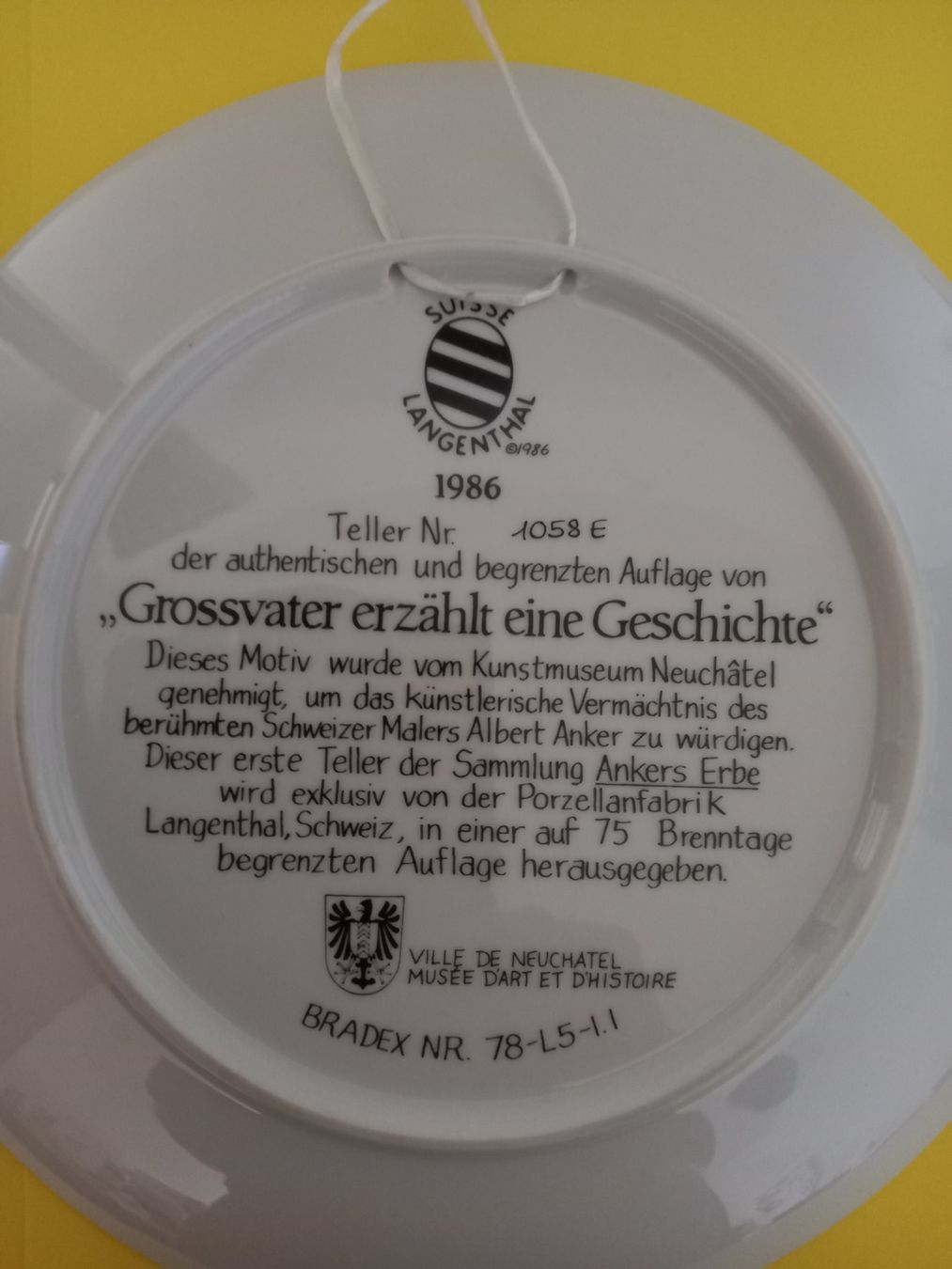 Teller: Albert Anker Teller – Gebraucht aus Roggwil BE von Ruefi222 2