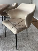 Polsterstuhl beige mit Armlehnen gebraucht 54x50x82cm