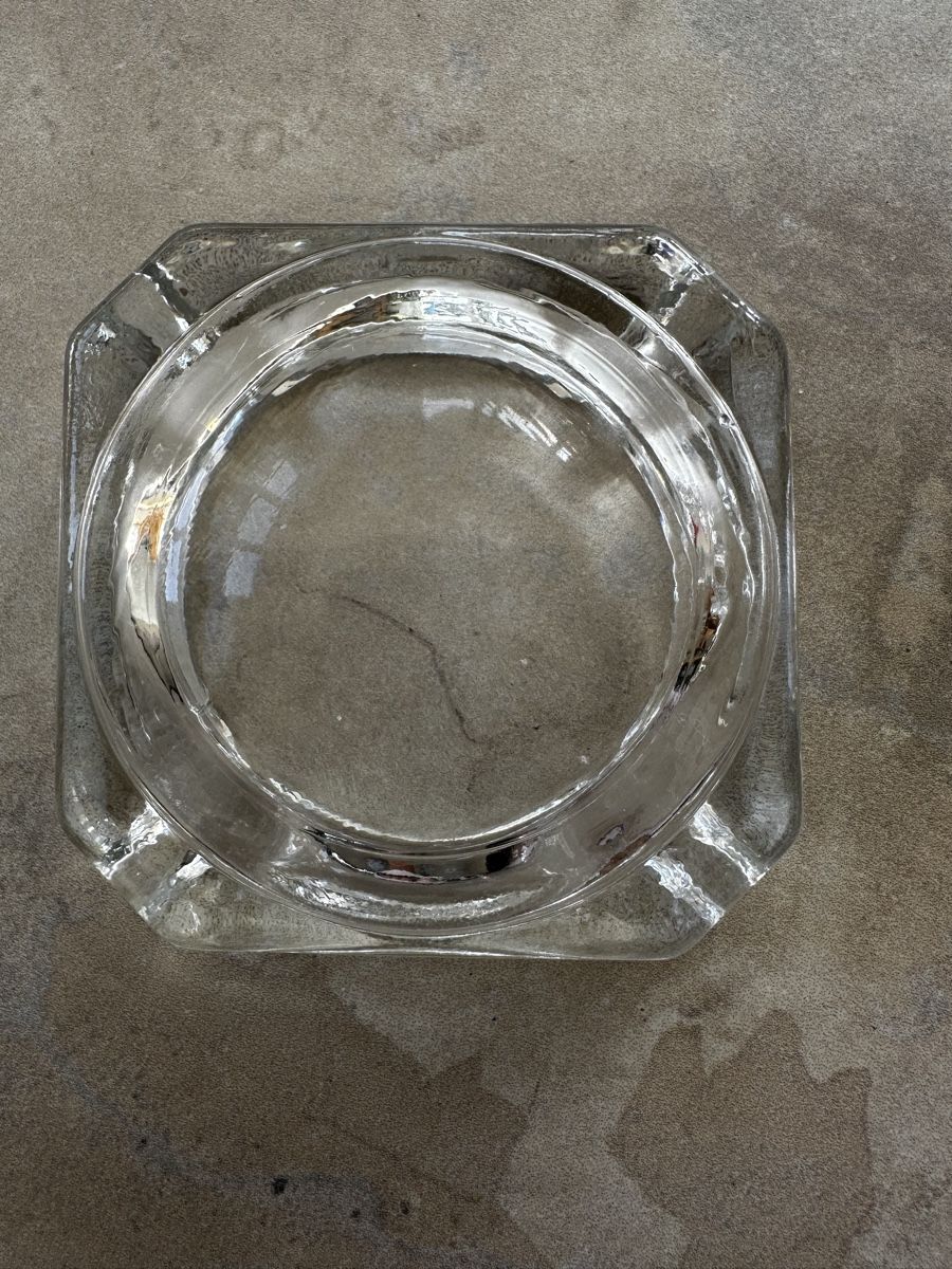 Portacenere: Cendrier vintage en verre transparent – Usato da Grône venduto da Amte73 1