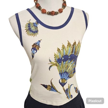 Pfau Tank Top im Y2K Stil- L (40/42)