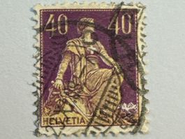 1908 Sitz. Helvetia m. Schwert, gestempelt  Val. 160CHF