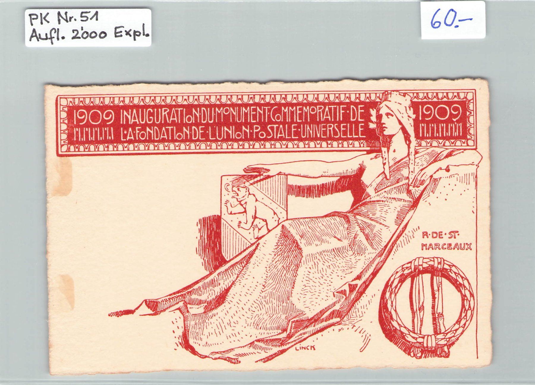 Tutti i francobolli: PK Nr.51 Aufl. 2000 Expl. – Usato da Reichenburg venduto da Pipo-67