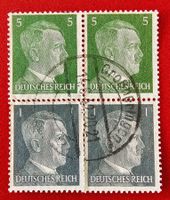 DEUTSCHES REICH HITLER 4ER BLOCK GROSSHERINGE THÜRINGEN 1942