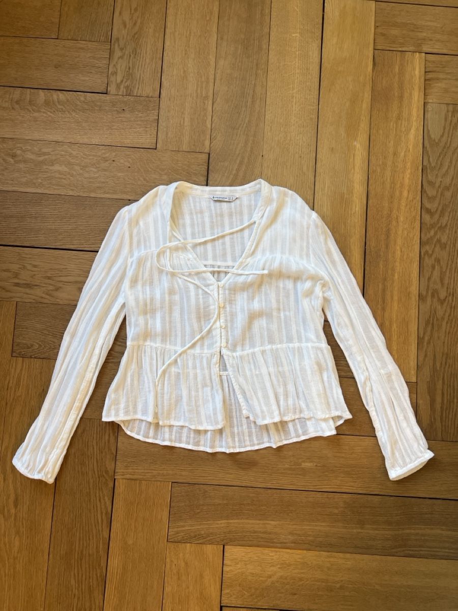 Stradivarius Camicette: Bluse Stradivarius weiss gestreift Grösse S – Nuovo (secondo la descrizione) da Winterthur venduto da lalalalala
