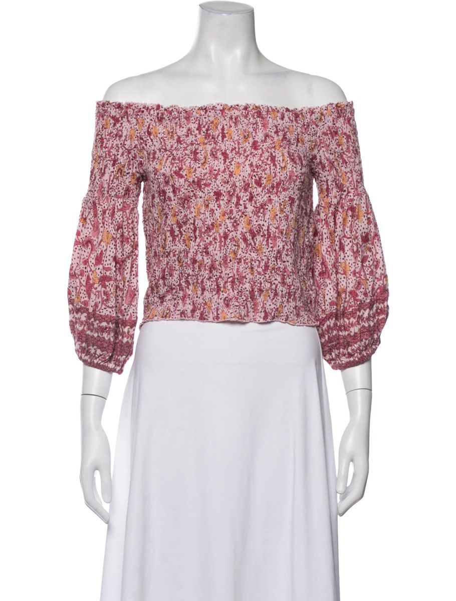 Camicette: Poupette St Barth Bluse Pink geblümt Puffärmel – Usato da Winkel venduto da Zimtguetzli