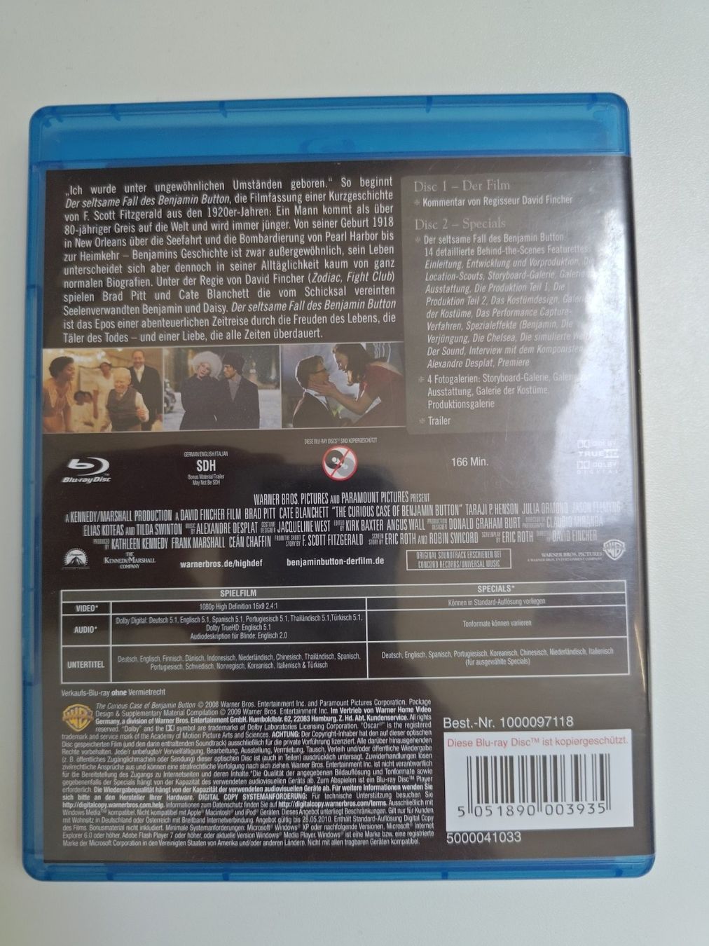 Tutti i DVDs: Der seltsame Fall des Benjamin Button – Usato da Liestal venduto da Kratzilla 2