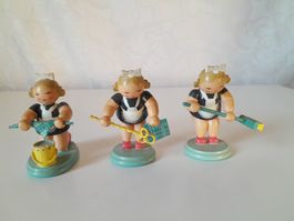 Erzgebirge Putzfrauen, 1974, Seiffen, 3 Stk. Rar