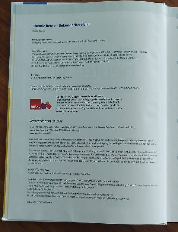Bücher: Chemie - Schulbuch – Neu (gemäss Beschreibung) aus Fulenbach von 3irkalen 2