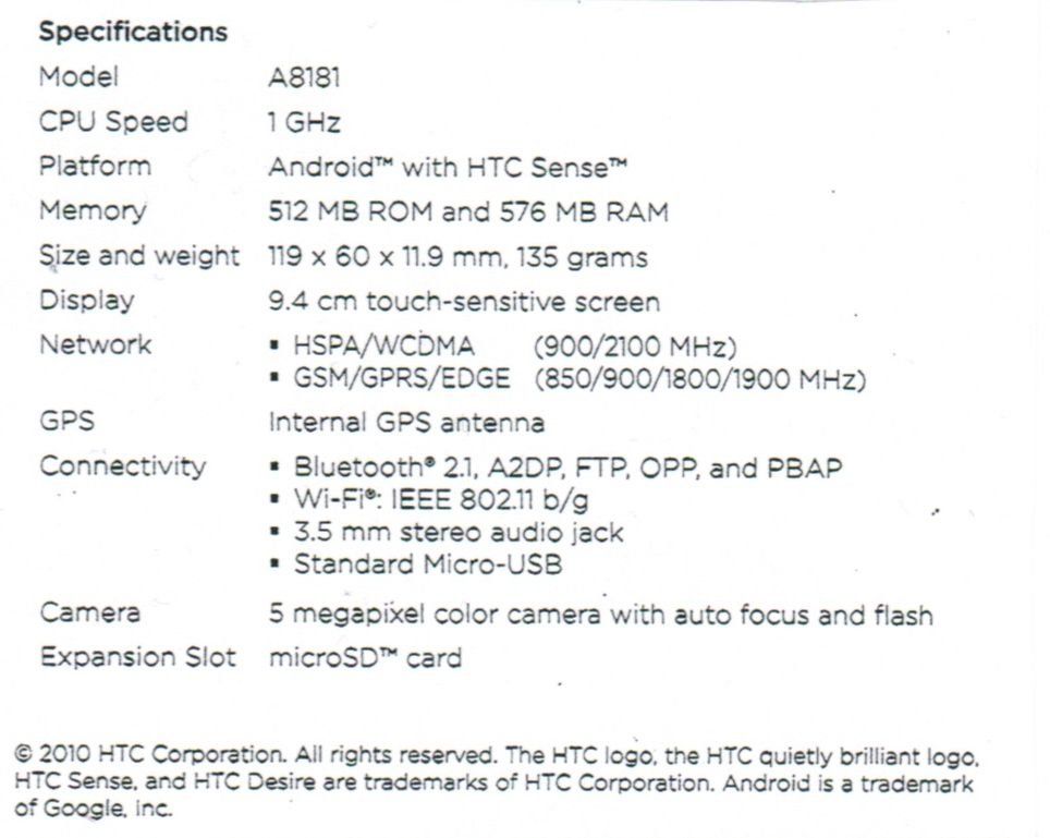 HTC Portables: HTC Desire mit Original-Ladegerät – D'occasion à Basel par sakartvelo 6