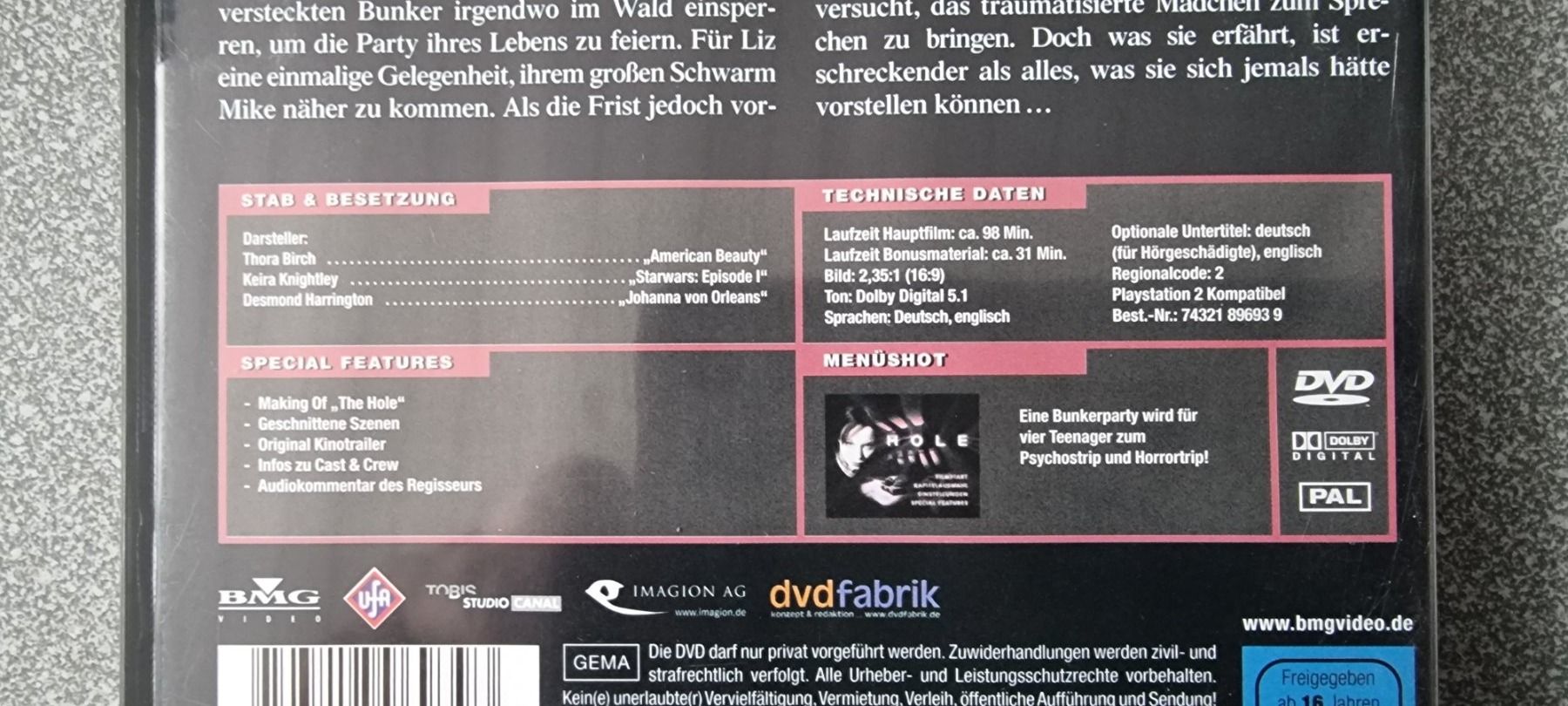 Tutti i DVDs: DVD The Hole – Usato da Oetwil am See venduto da fineli2 1