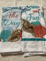 Seas the Day & Sun and Fun kitchen Towels, Set of 2, Summer