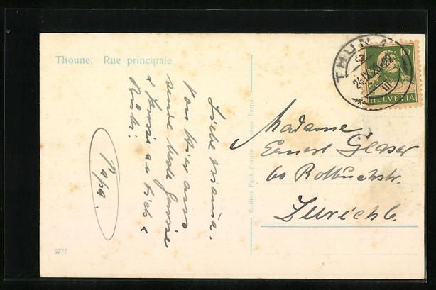 Cartoline postali: AK Thun, Hauptgasse, 1925 – Usato da Berlin venduto da bartko-reher 1