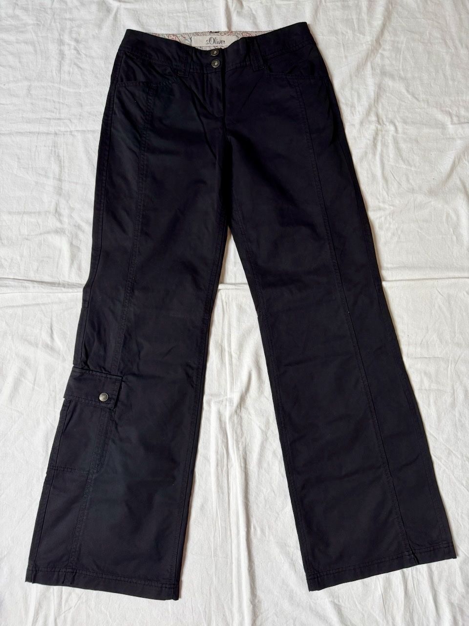 S.Oliver Pantaloni: s.Oliver, Damen-Cargohose, schwarz, Gr. 36 – Nuovo (secondo la descrizione) da Basel venduto da Solaia28