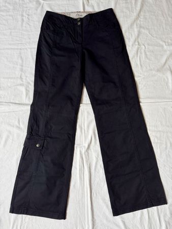 s.Oliver, Damen-Cargohose, schwarz, Gr. 36