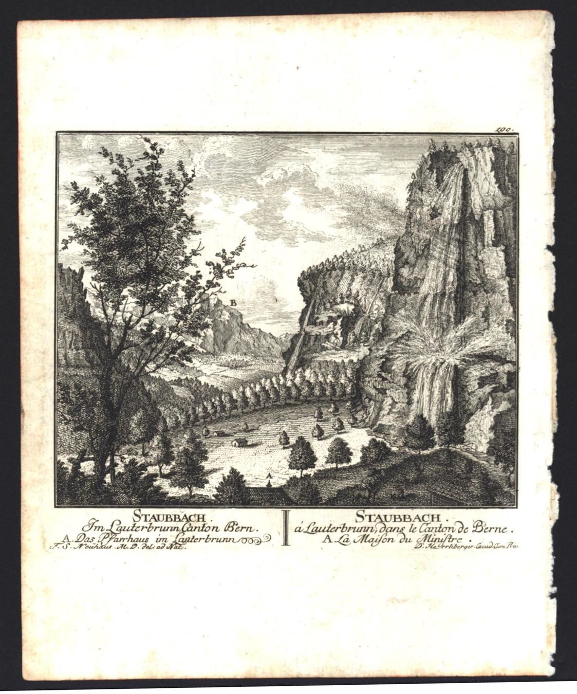 Incisioni: Staubbach von Herrliberger 1756 – Usato da Rafz venduto da Helvet32