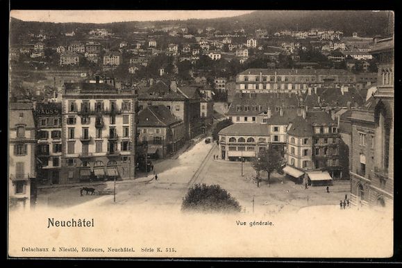 Cartoline postali: AK Neuchâtel, Vue générale, 1904 – Usato da Berlin venduto da bartko-reher