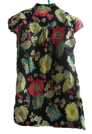 ca Gr.140 Kleid schwarz bunt leicht Brust einfach 45cm L70cm