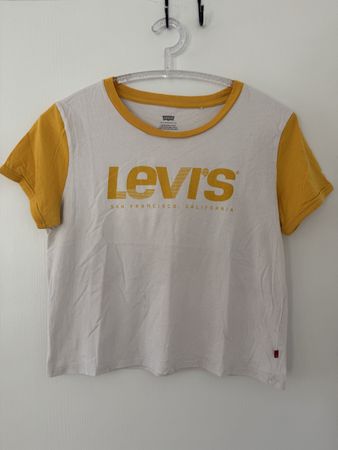 Levi's T-Shirt gelb weiss Grösse M Damen Oryginal