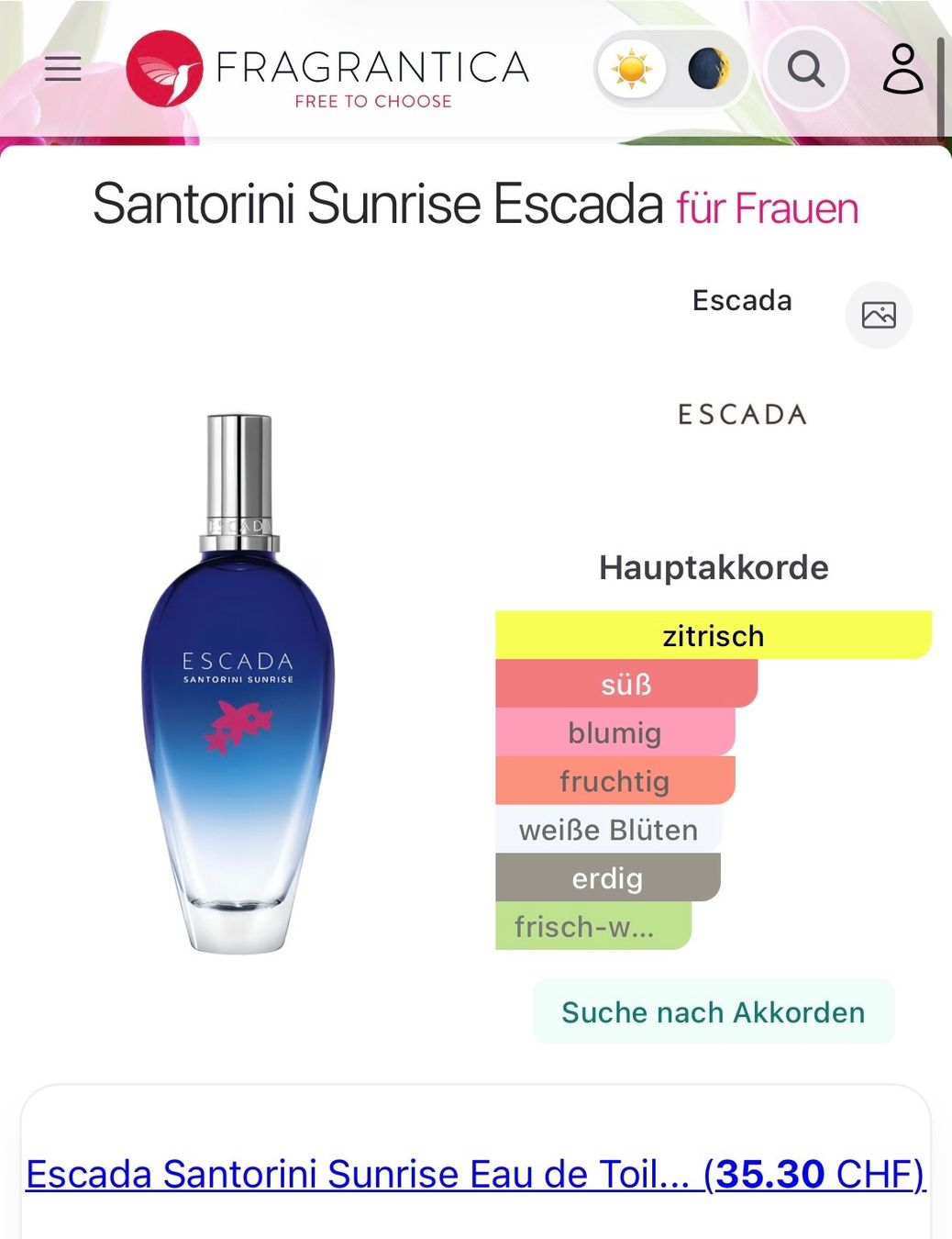Escada Profumi & Eau de Toilette: ESCADA Santorini Sunrise EDT 2ml. Abfüllung – Usato da Zürich venduto da deruja 3