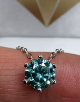 Collier argent avec diamant de moissanite de 1 ct certifié