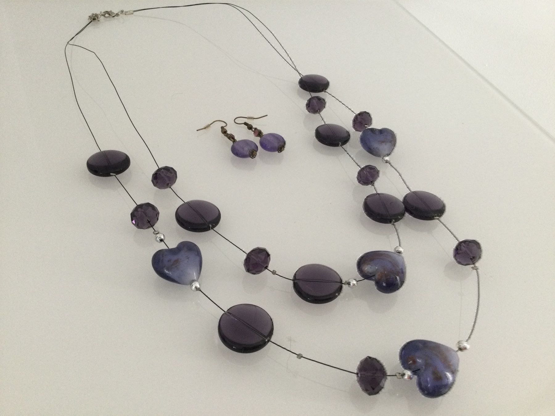 Ketten: Collier + Boucles perles verre améthyste – Neu und originalverpackt aus Agiez von chouchanelle 1