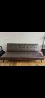 Schlafsofa Kunstleder dunkelbraun klappbar gebraucht