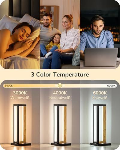 Lampen: Nachttischlampe Touch Dimmbar Metall Holz Design moderne – Neu und originalverpackt aus Hundwil von Pakethase 2