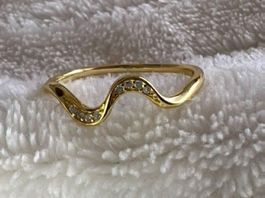Goldring, 925 Silber Zirkonia, NEU, Gr. 58