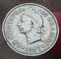 DOMINIKANISCHER REPUBLIK 25 CENTAVOS 1967