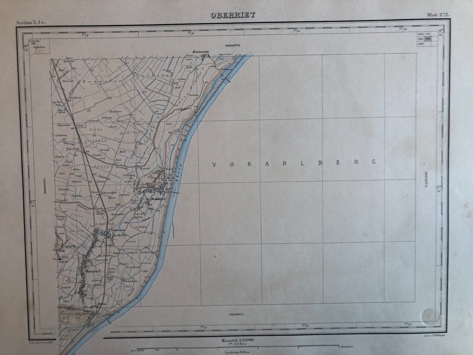 Landkarten & Atlanten: Siegfriedatlas Bl. 272: Oberriet 1887 – Gebraucht aus Zürich von allp 1