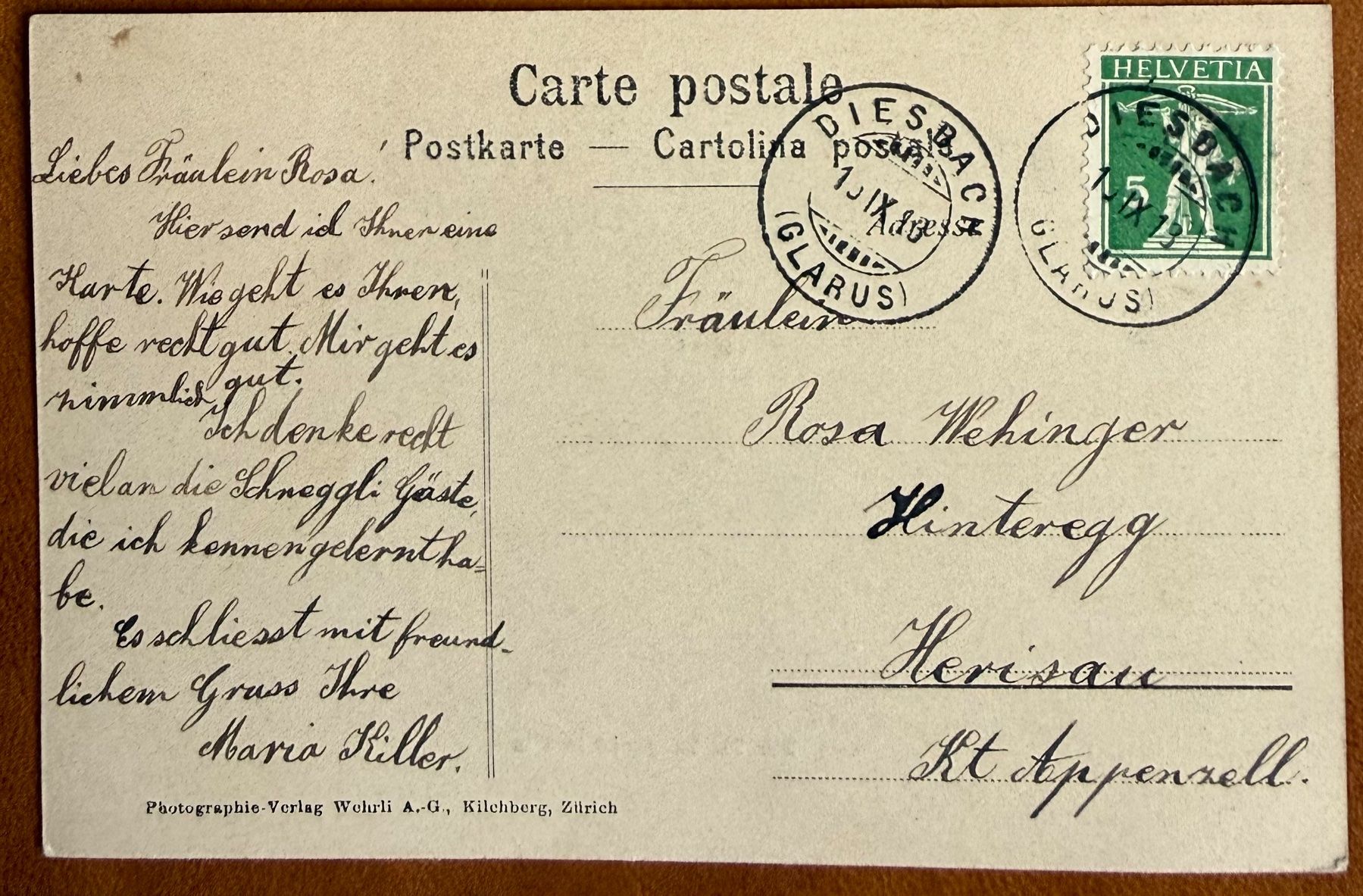 Cartoline postali: Piz Languard - 1913 – Usato da Lutry venduto da Ediego 1