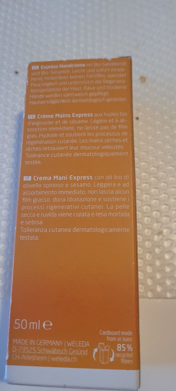 Altro per la cura del corpo: Weleda crème mains express – Nuovo e nell'imballaggio originale da Gland venduto da Mezo81010 1