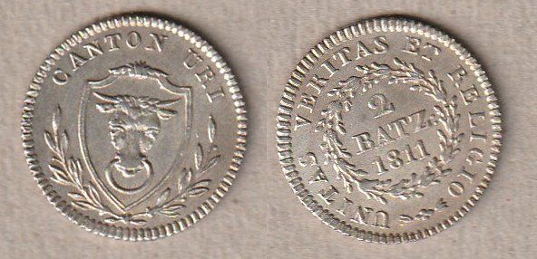 Toutes les monnaies: Uri, 2 Batzen 1811 – D'occasion à Allschwil par Coinfreak