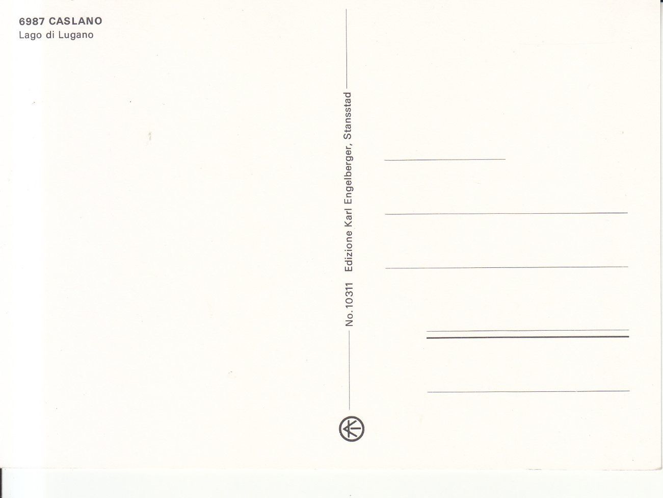 Cartoline postali: Caslano, ca. 1980 – Usato da Bürglen TG venduto da StampGraf 1
