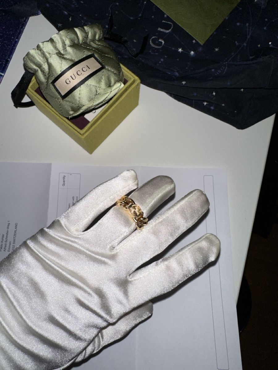 Bagues: Authentic Gucci Gold Interlocking G Chain Ring - Neu! – Neuf (Voir description) à Bern par pablito01
