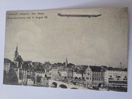 Original-Postkarte: Luftschiff Zeppelin  über Basel  R21