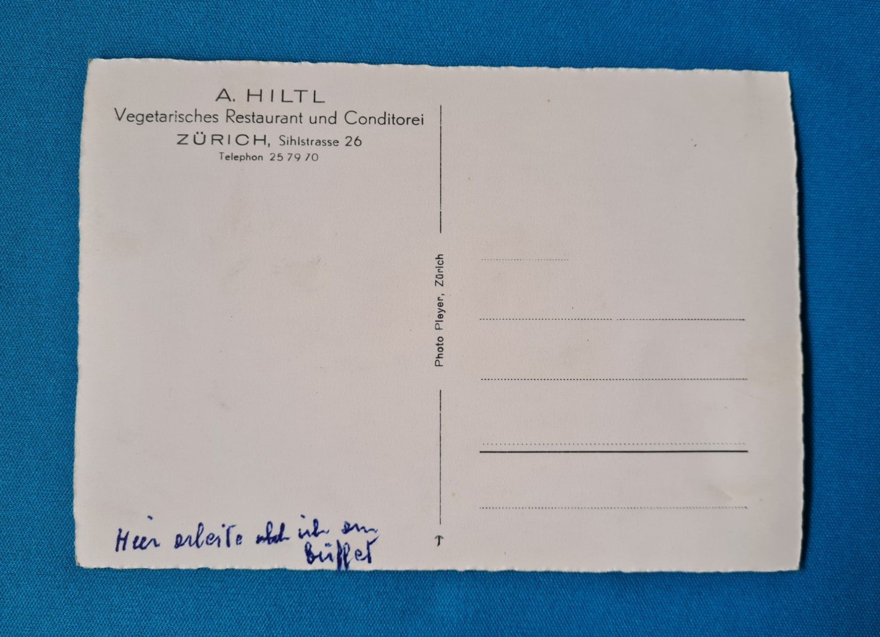 Cartoline postali: Ansichtskarte A. HILTL Zürich – Usato da Saland venduto da V-Tour 1