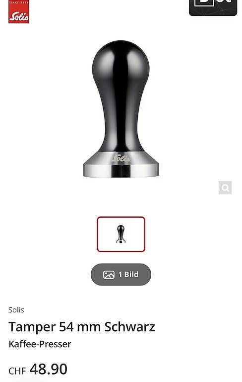 Macchine per caffè & Macchine per espresso: Tamper, Kaffeepresser, 54 mm, Solis – Usato da Nebikon venduto da Muecke69