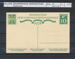 1925 Bundesfeierkarte, "Spielende Kinder", ungebraucht