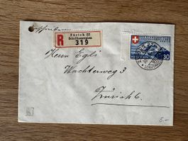 Schweiz - 1939 Znr 221 auf R-Brief