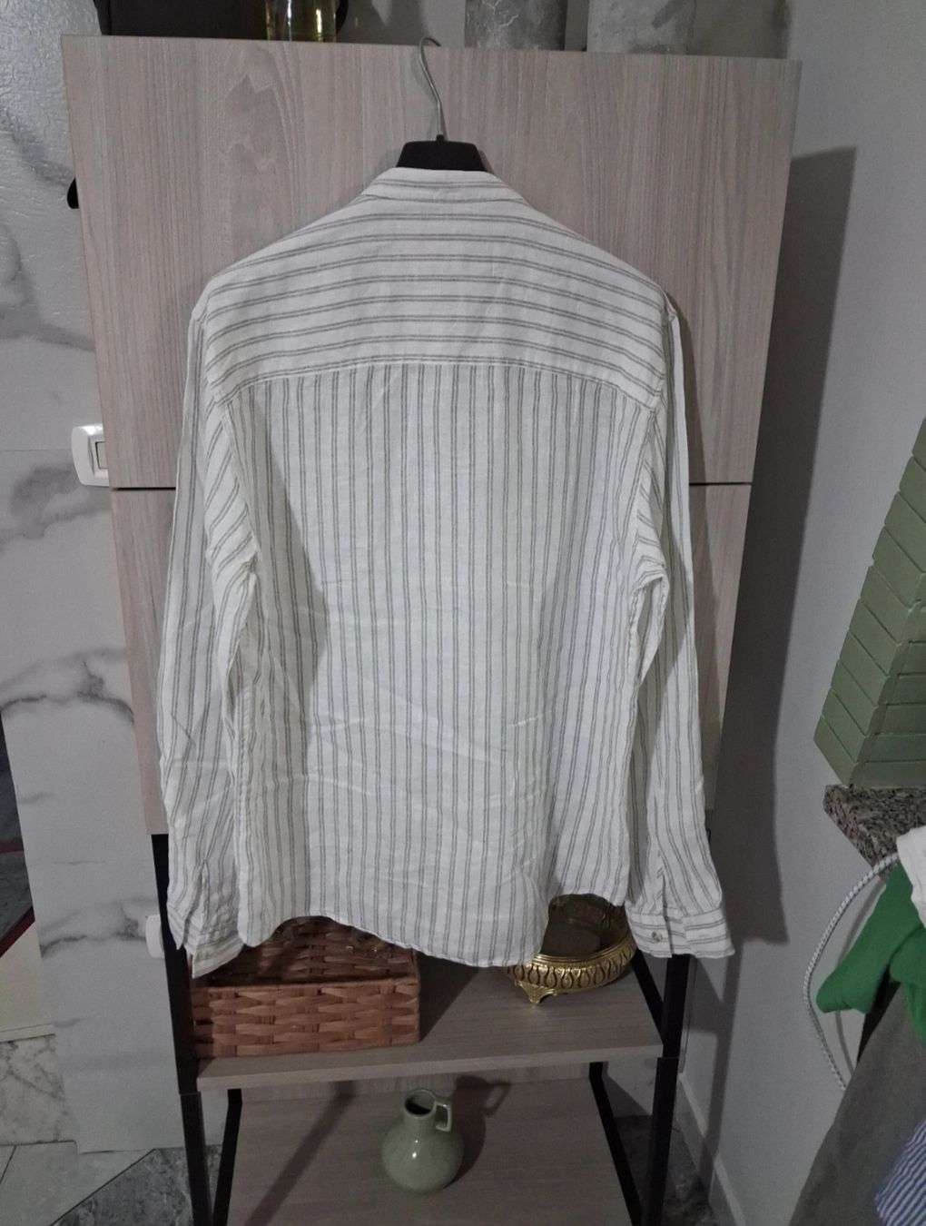 Pull&Bear Chemises: Hemd Pull&Bear Herren Leinen Grösse S gestreift – Neuf (Voir description) à Basel par mik_sz9z 2