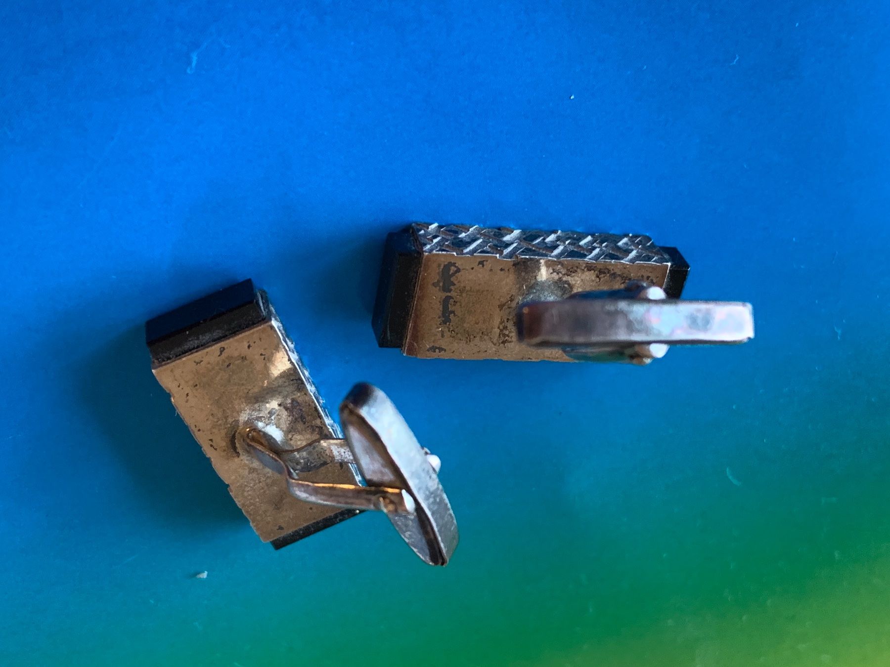 Gemelli: Silber- Manchettenknöpfe onyx goldie – Usato da Dittingen venduto da Bellevista 7