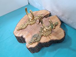 2 schöne antike Vorhang Halterungen, Messing (LOT2683#FBS2)